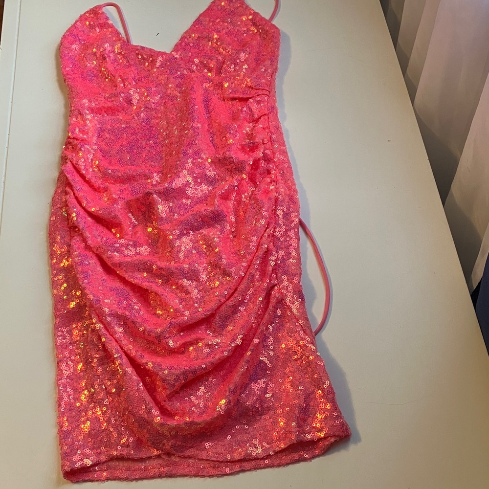 Lucy in the Sky Hot Pink Sequin Dress